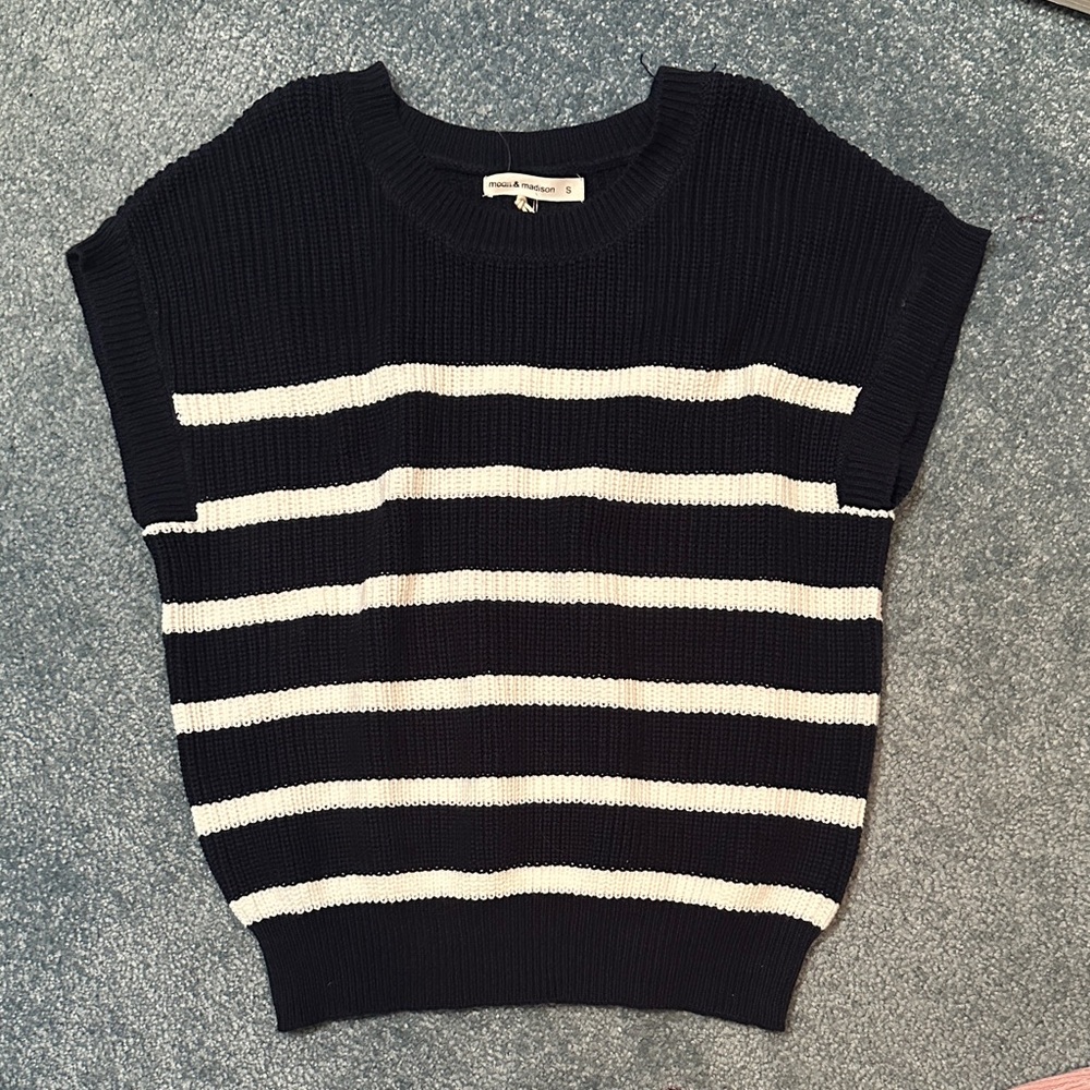 Striped Navy and White Sweater